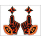 Orange and Black Foam Finger Seed Bead Earrings