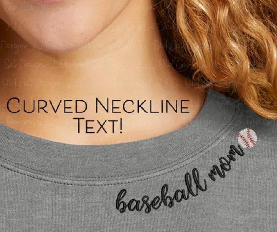 Baseball Mom/Mama Curved Neckline - Sweatshirt