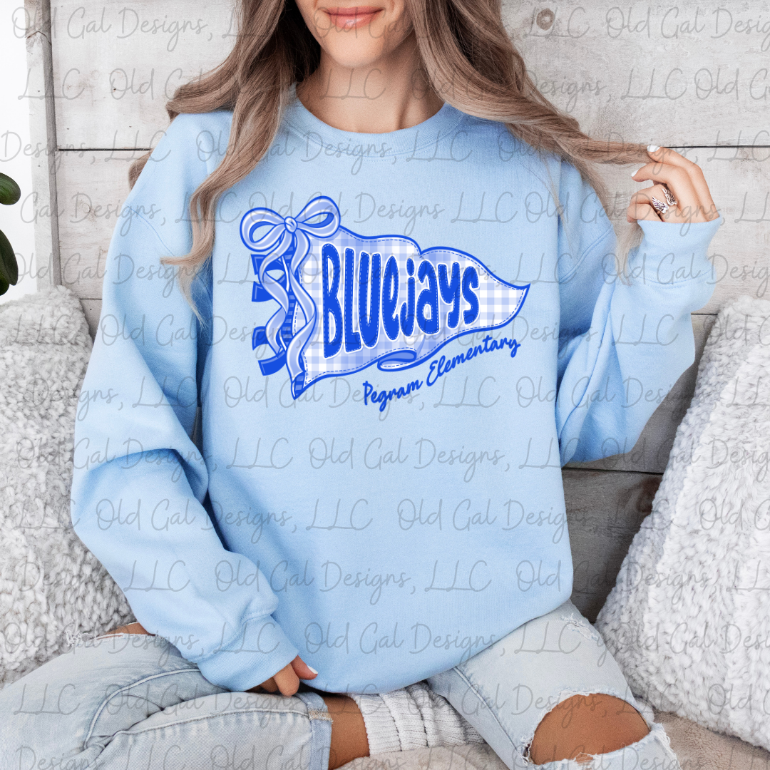 Gingham Bluejays Pendant Flag