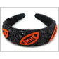 Orange & Black Beaded Headband