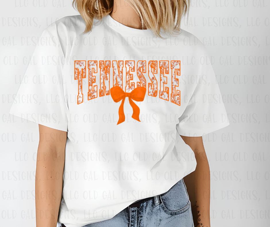 Tennessee Orange Floral Toile