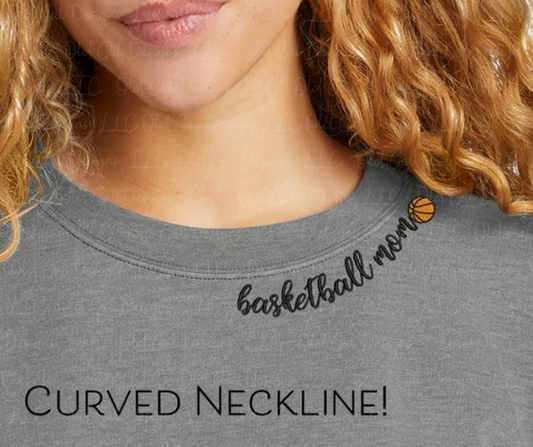 Basketball Mom Curved Neckline - Sweatshirt