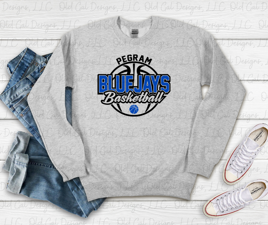 Pegram Bluejays Basketball - Design 2 YOUTH SIZES