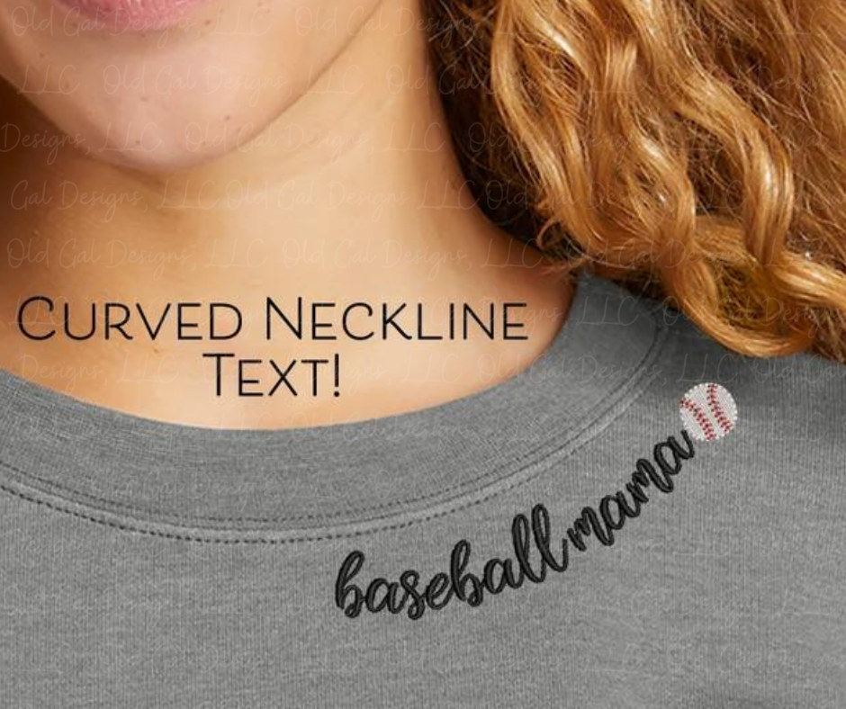 Baseball Mom/Mama Curved Neckline - Sweatshirt