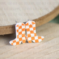 Orange and White Checkered Cowboy Boot Studs