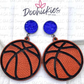 2.25" Engraved Basketball Dangles -Sports Earrings