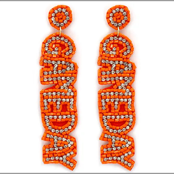 Orange and White Game Day Earrings