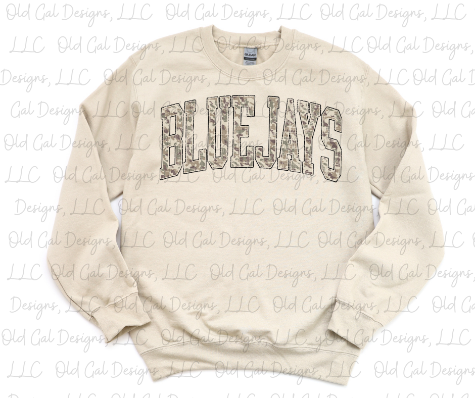 Distressed Camo Bluejays