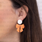 Polka Dot Flat Bow Dangles - Orange