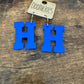 1.5" Shiny Varsity Letters - Mirror Blue "H"