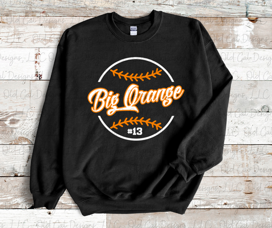 Big Orange Baseball - Black and White