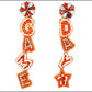 Orange and White Game Day Earrings (2nd Version)