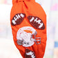 Fall Means Football Orange and White Seed Bead Knotted Headband