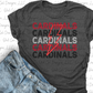 Cardinals Stacked Lightning Bolt - Neon