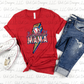 Leopard Lightning Bolt Baseball Mama