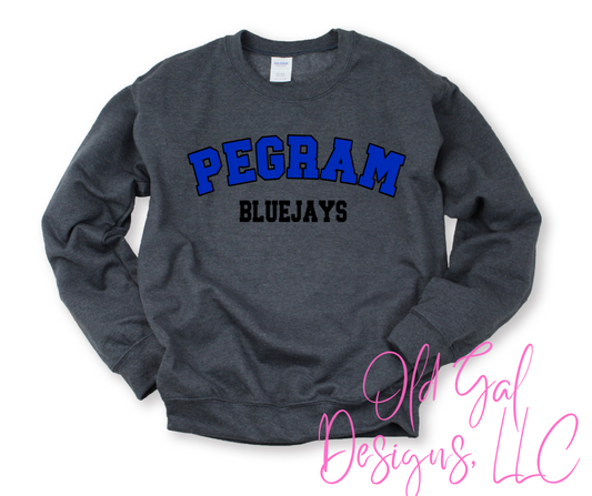 Pegram Bluejays Block Letters