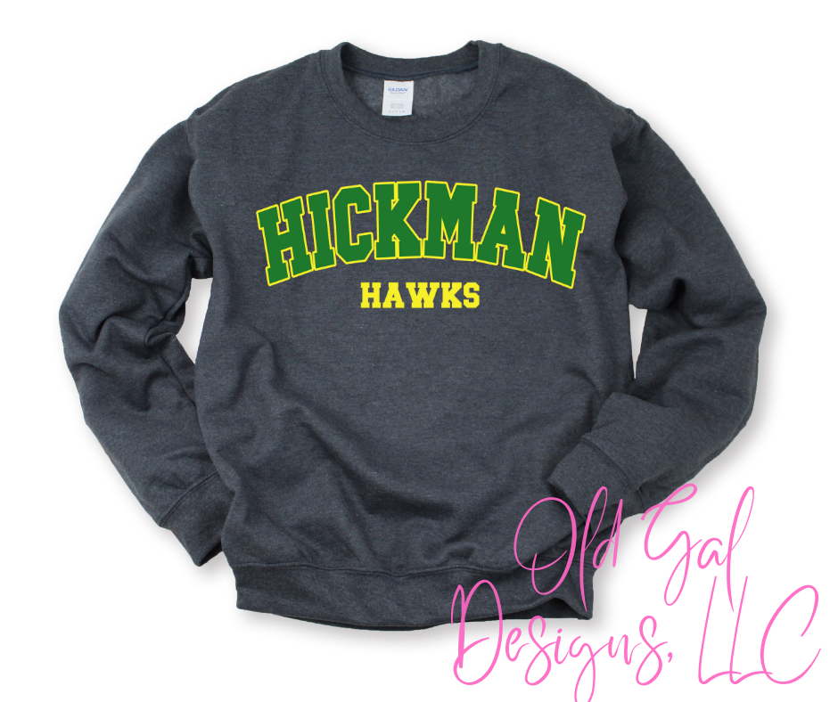 Hickman Hawks Block Letters