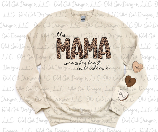 This Mama Wears Her Heart on Her Sleeves - Leopard