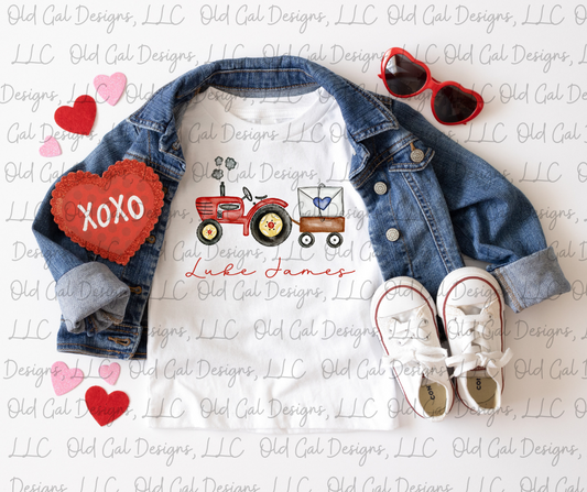 Valentine's Mail Tractor with Name