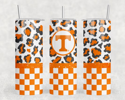 Orange and Leopard Tumbler